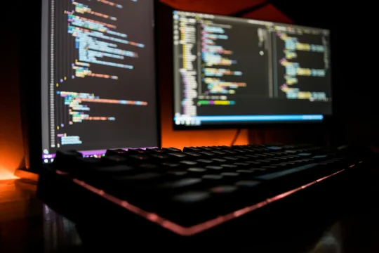 Side view of a software development screen